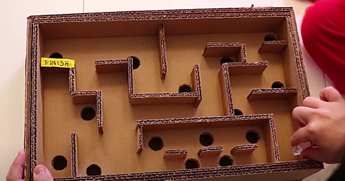 How to Make A Maze Board Game From Cardboard | DIY Joy Projects and Crafts Ideas