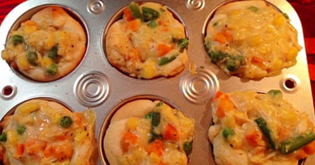 Make mini chicken pot pies with pop biscuits and frozen vegetables