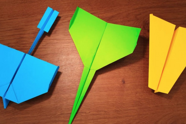 Make five paper airplanes that can fly
