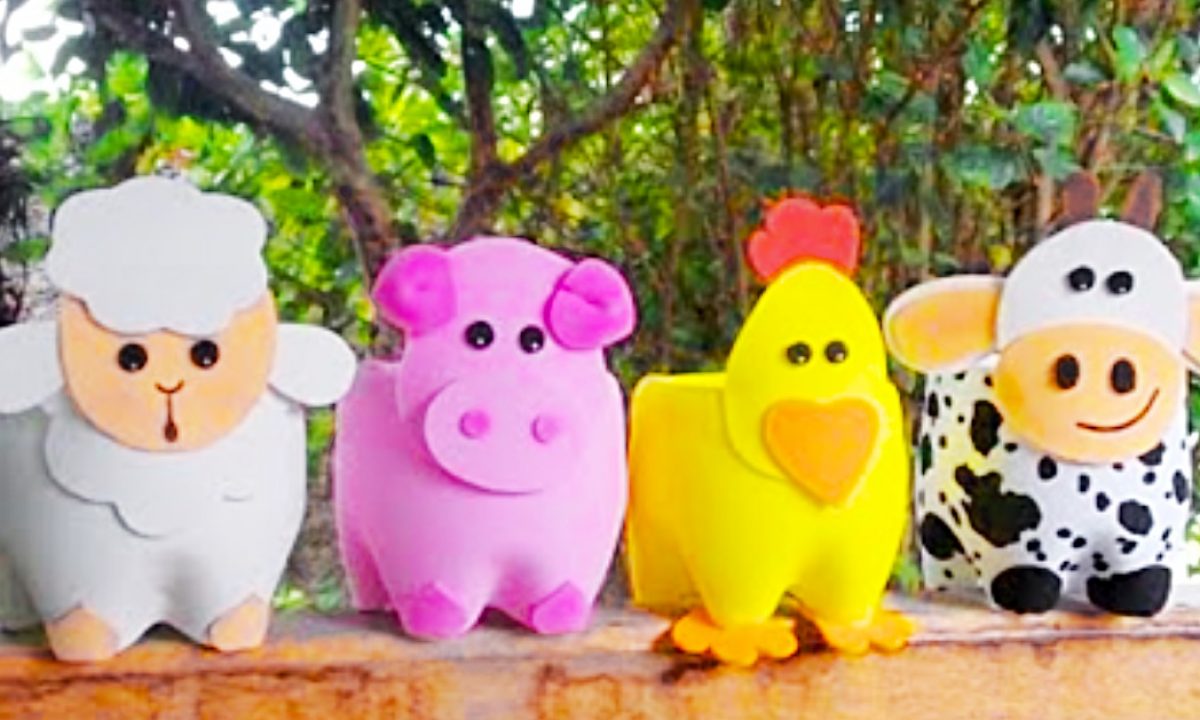Plastic Bottle Farm Animal Planters