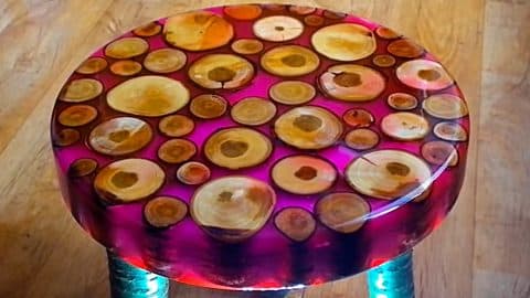 Resin Wood Slice Stool | DIY Joy Projects and Crafts Ideas