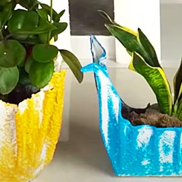How To Make Flower Pots From Cement And Towels - DIY Joy