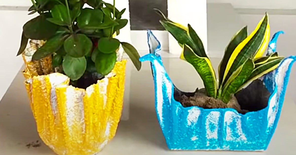 How To Make Flower Pots From Cement And Towels