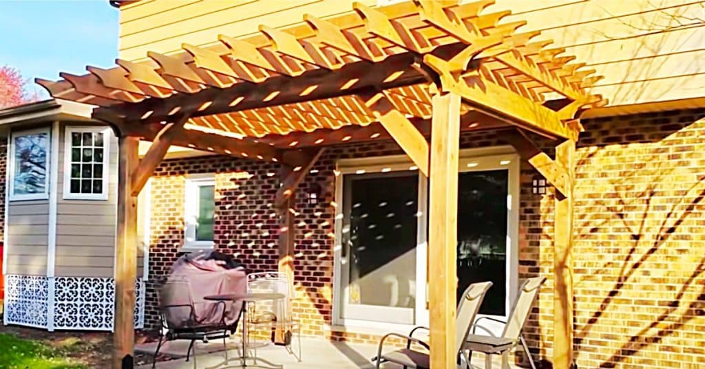 How to build a wooden pergola on a cement patio