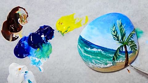 How To Paint A Beach Scene On A Rock | DIY Joy Projects and Crafts Ideas