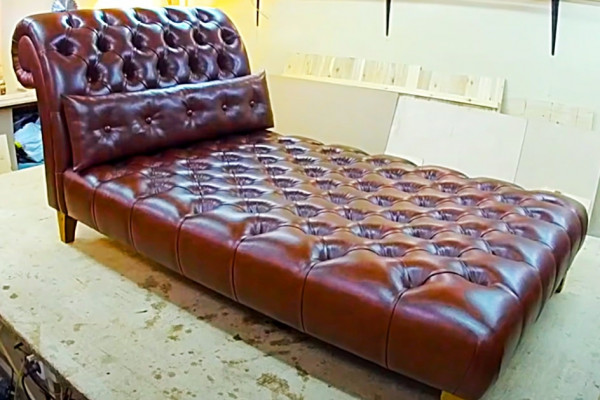 How to make a tuffted chaise lounge out of leather