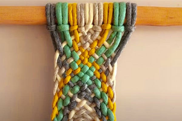 Continuous weave macrame wall hanging