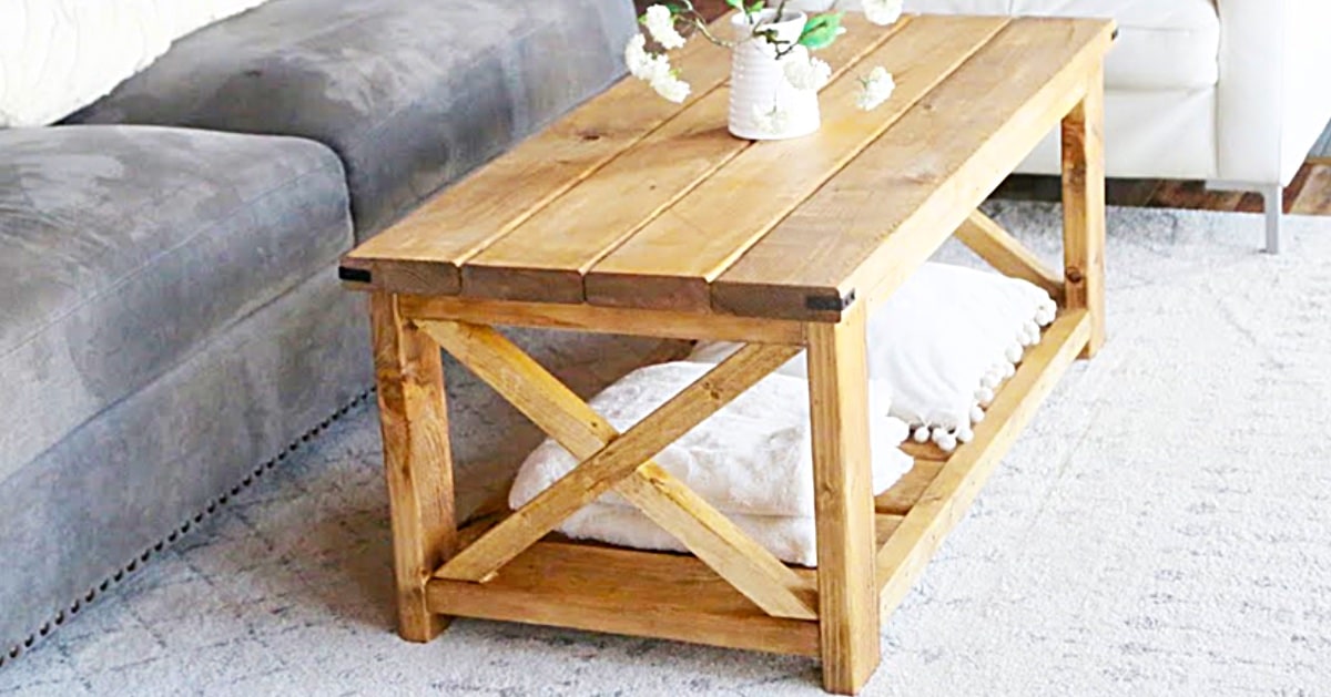 How To Make A $40 Farmhouse Coffee Table | DIY Joy Projects and Crafts Ideas