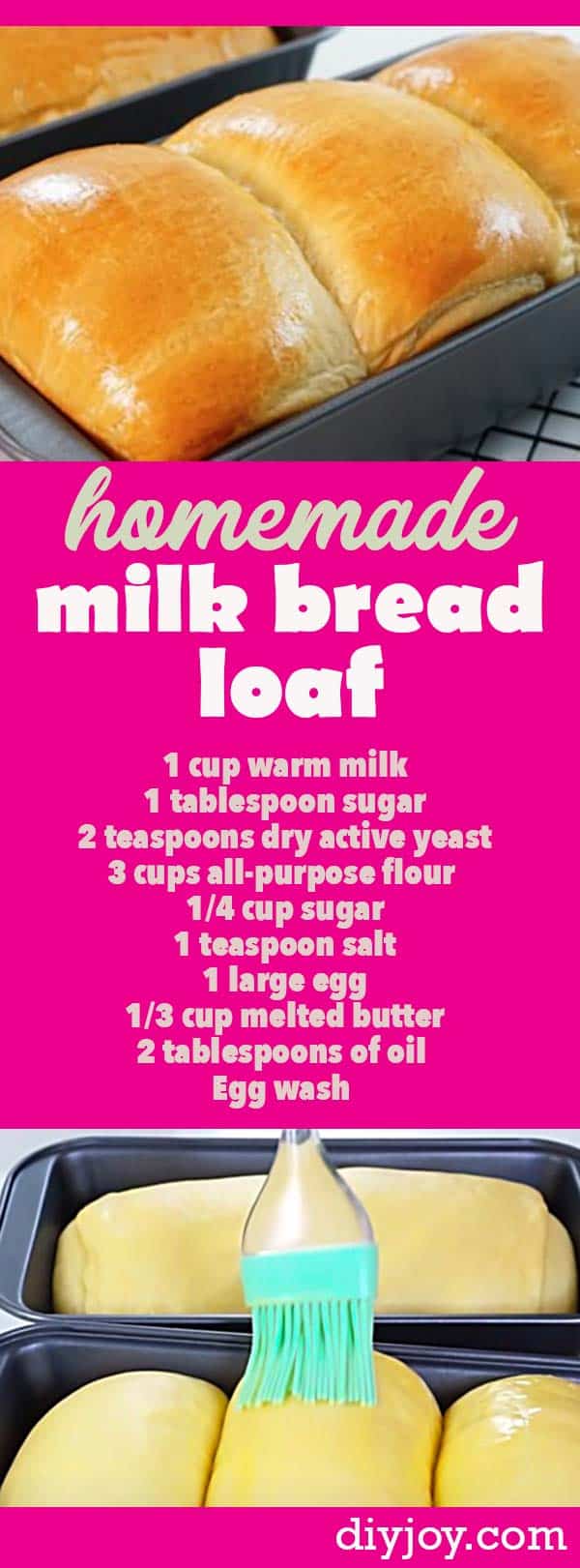 How to Make Milk Bread - Recipe for Making a Loaf of Bread - Easy Bread Recipes for Beginners