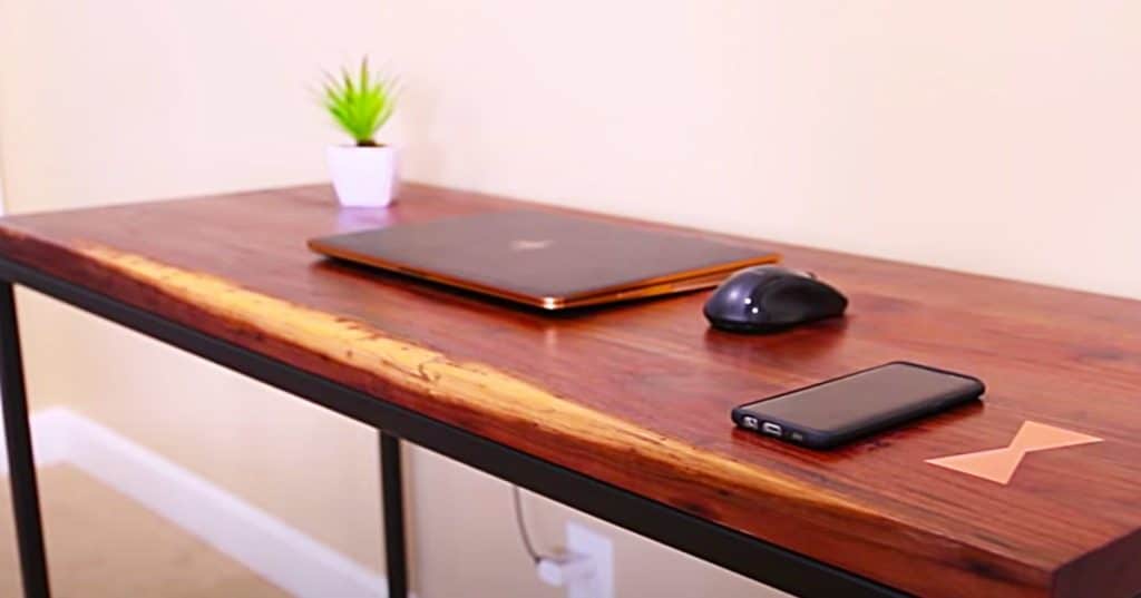 How to build a modern desk with a charging bay and copper inlay