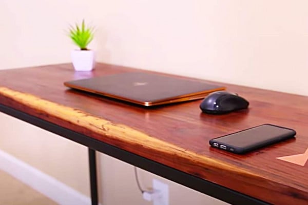 How to build a modern desk with a charging bay and copper inlay