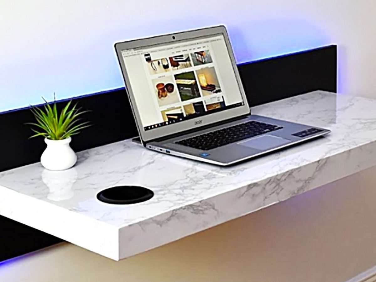 How To Make A Modern Wall-Mounted Desk - DIY Joy, image size:1200x900