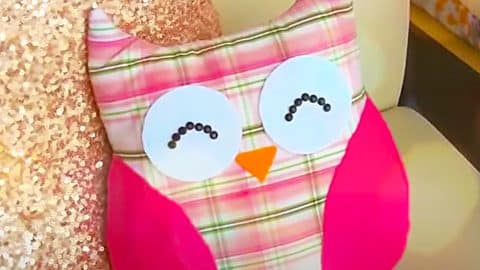 How To Make An Owl Pillow From An Old Shirt | DIY Joy Projects and Crafts Ideas
