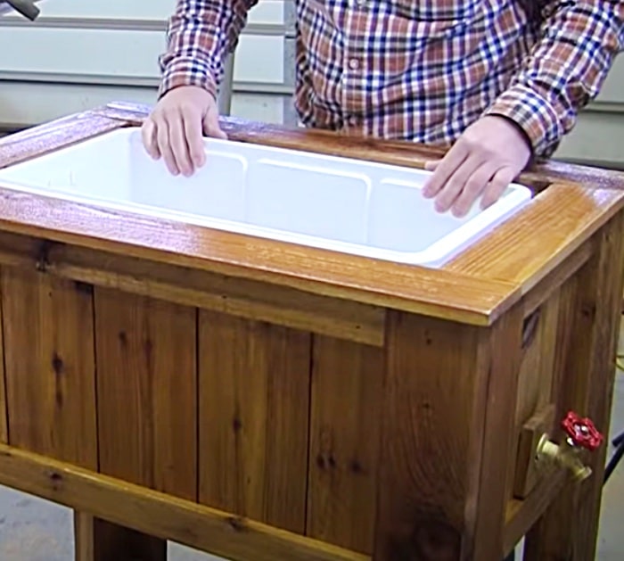 How To A Make Diy Patio Cooler, Wooden Deck Cooler Plans