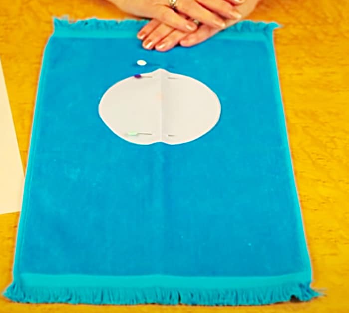 Use hand towels to make pullover baby bibs