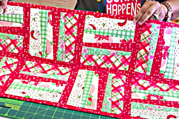 How to sew a quilt-as-you-go table runner