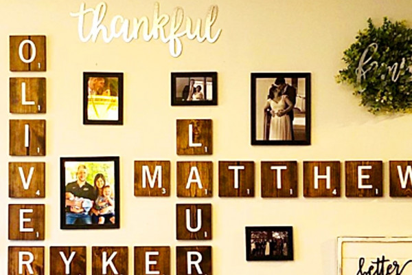 How to make scrabble wall decor with names of your children