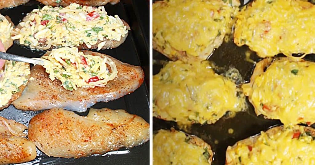 Chicken breasts smothered with cheese