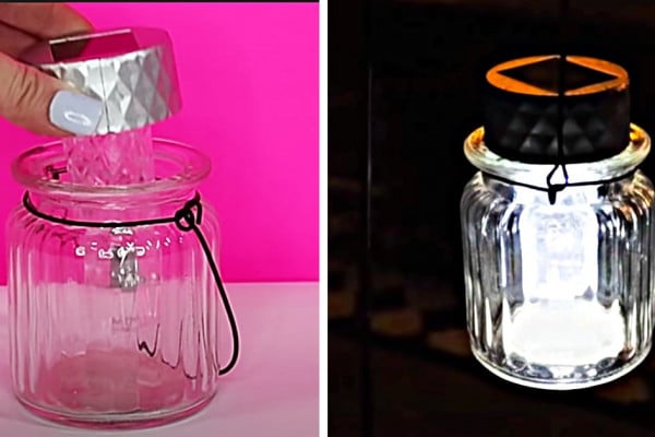 Make a lantern from a cheap solar light from Dollar Tree