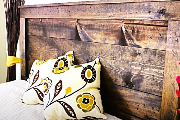 How to make a $20.00 rustic farmhouse headboard out of wood
