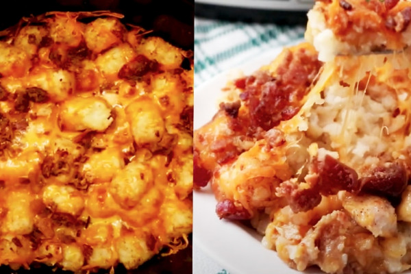 How to make Crockpot Chicken Tater Tots | Easy Slow Cooker Recipes