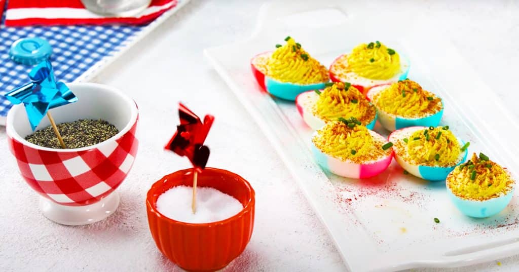 Red, White And Blue Deviled Eggs Recipe | Homemade Recipes