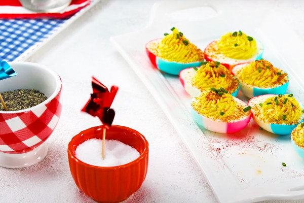 Red, White And Blue Deviled Eggs Recipe | Homemade Recipes