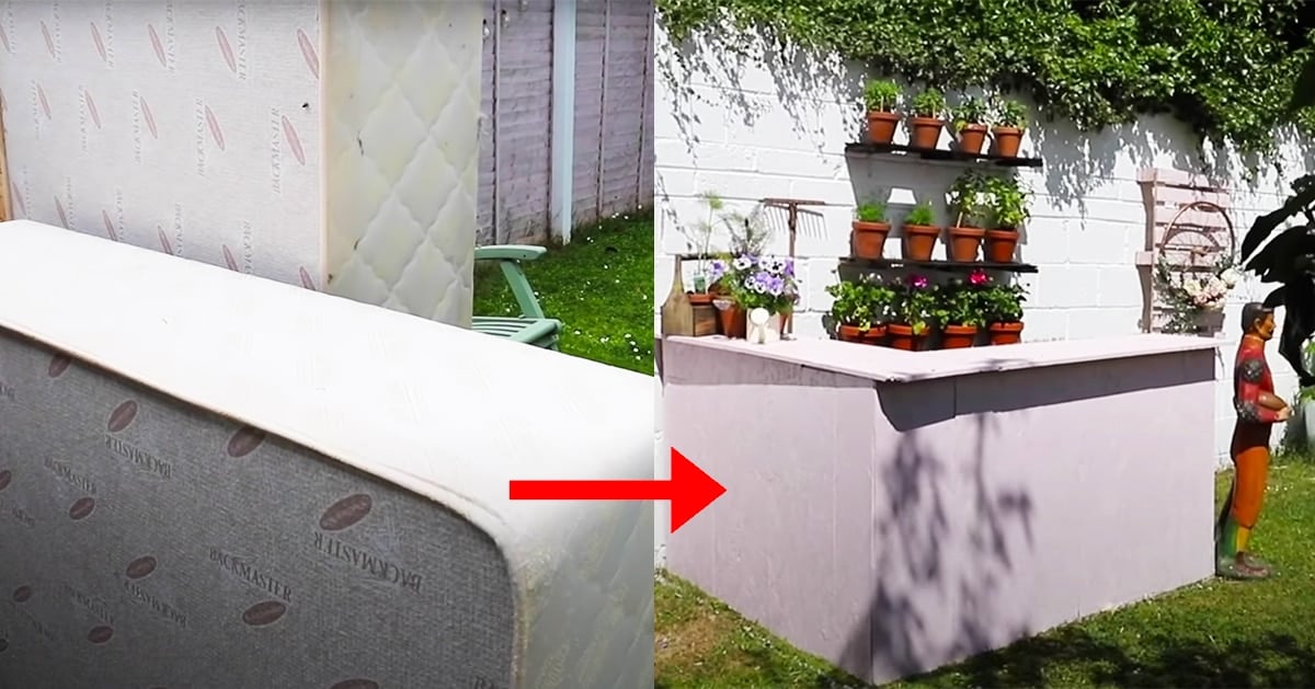 How To Make A Garden Bar With An Old Bed Frame | DIY Joy Projects and Crafts Ideas