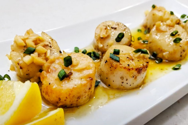 Garlic Lemon Butter Scallops Air Fryer Recipe | Air Fryer Recipes