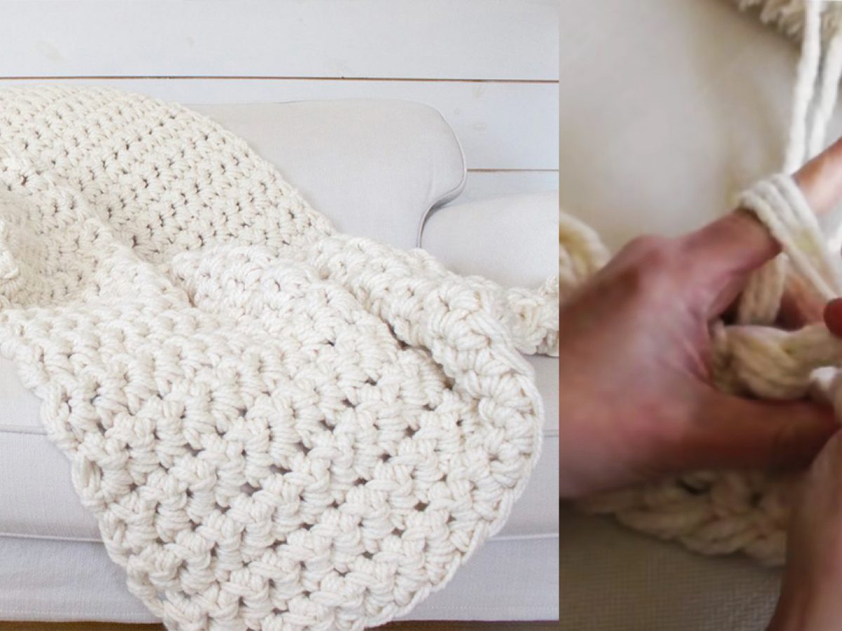 How to Hand Crochet (Finger Crochet) a Blanket in 1 Hour with Simply Maggie  NEW! 