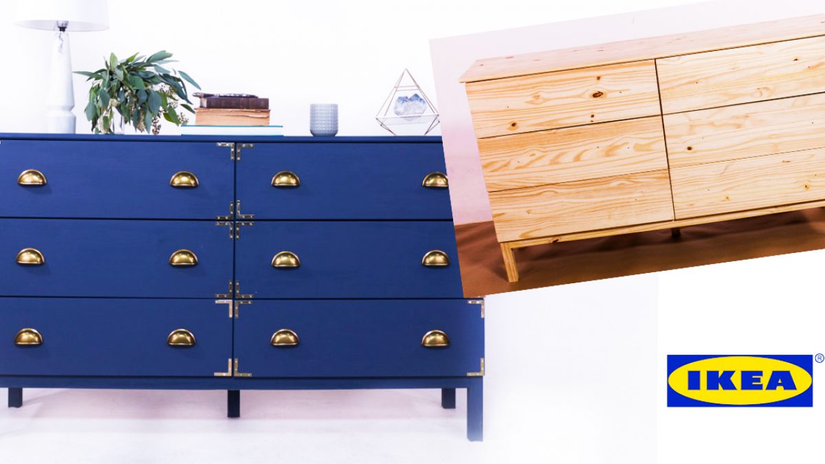 ikea blue dresser with hanger SMSTAD / UPPFRA 6-drawer dresser