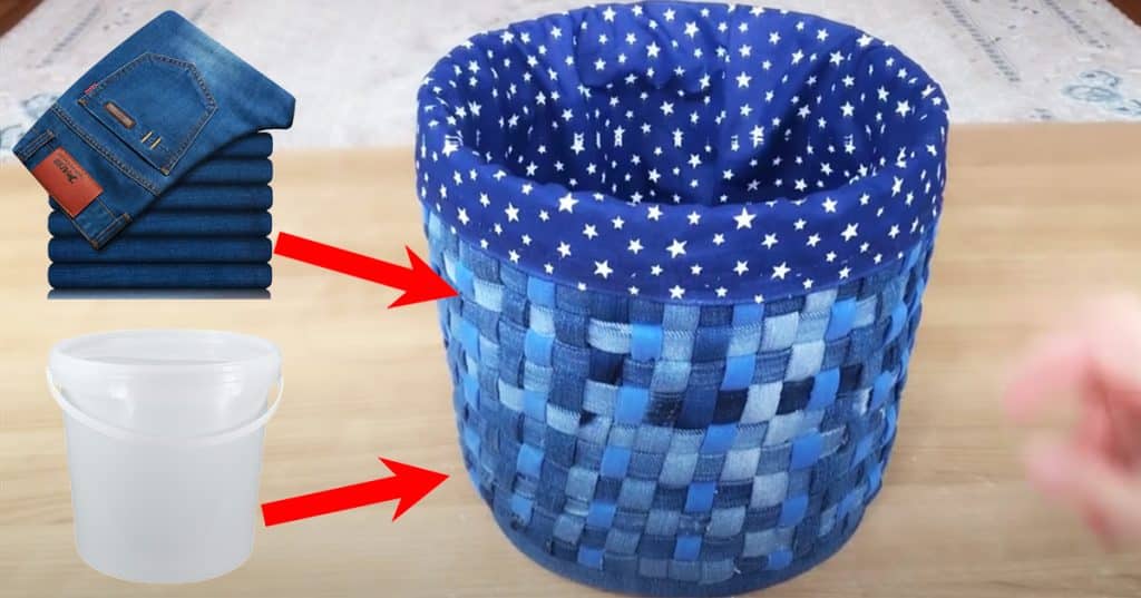 DIY Old Jeans and Plastic Bucket Idea | DIY Crafts