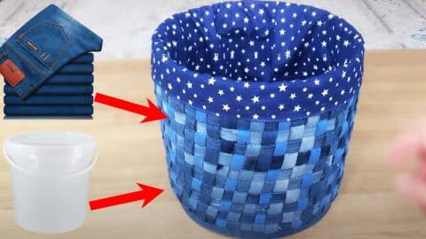 DIY Old Jeans and Plastic Bucket Idea | DIY Joy Projects and Crafts Ideas