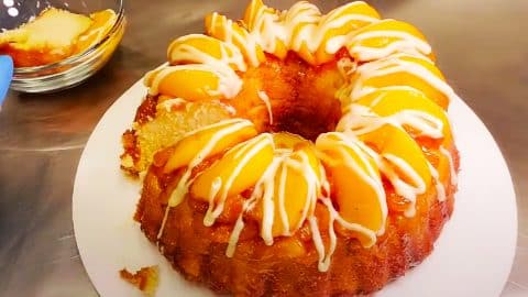 How To Make Peach Cobbler Pound Cake | DIY Joy Projects and Crafts Ideas