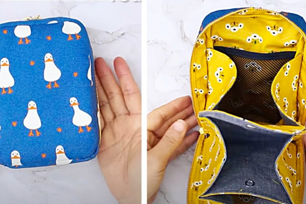 How to sew a multi pocket zipper pouch