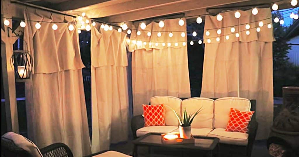 How To Make BoHo Outdoor Patio Curtains From Hardware Store Drop Cloths