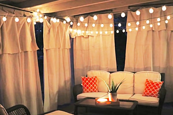 How To Make BoHo Outdoor Patio Curtains From Hardware Store Drop Cloths