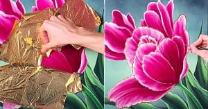 How To Paint Tulips With Gold Leaf