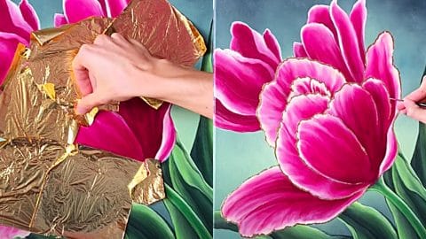 How To Paint Tulips With Gold Leaf | DIY Joy Projects and Crafts Ideas