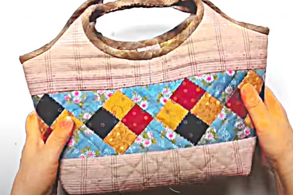 How to make a handmade patchwork quilted purse with a free pattern download