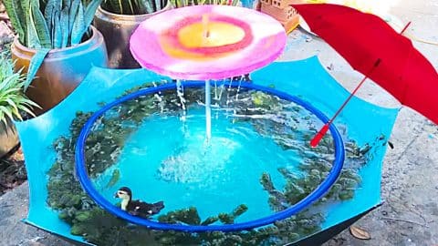 How To Make A Cement Fountain With An Umbrella | DIY Joy Projects and Crafts Ideas
