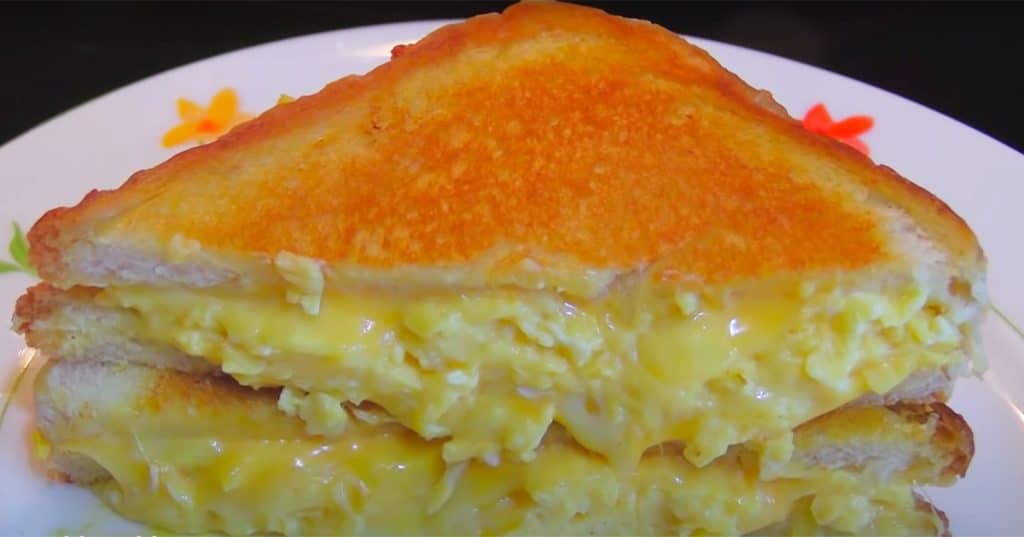 Breakfast Grilled Cheese with Soft Scrambled Eggs Recipe | Breakfast Recipes