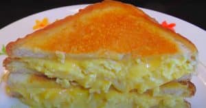 Breakfast Grilled Cheese With Soft Scrambled Eggs Recipe