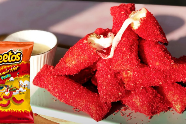 How To Make Flamin' Hot Cheetos Mozzarella Sticks | Homemade Recipes