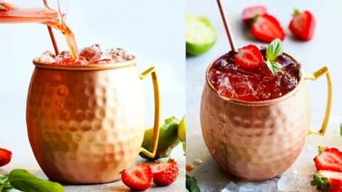 How To Make Strawberry Basil Moscow Mules | DIY Joy Projects and Crafts Ideas