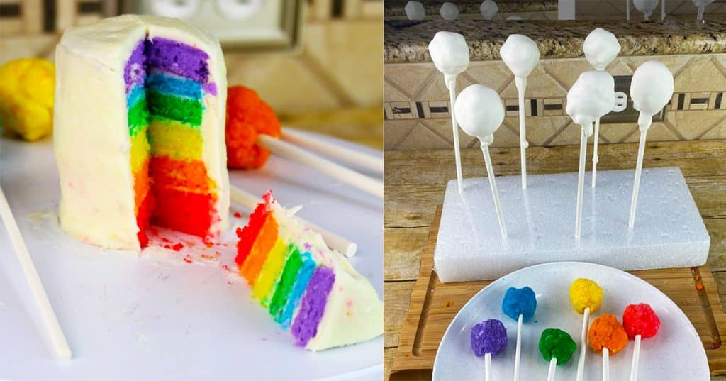 How To Make Tiny Rainbow Cake and Cake Pops | Homemade Recipes