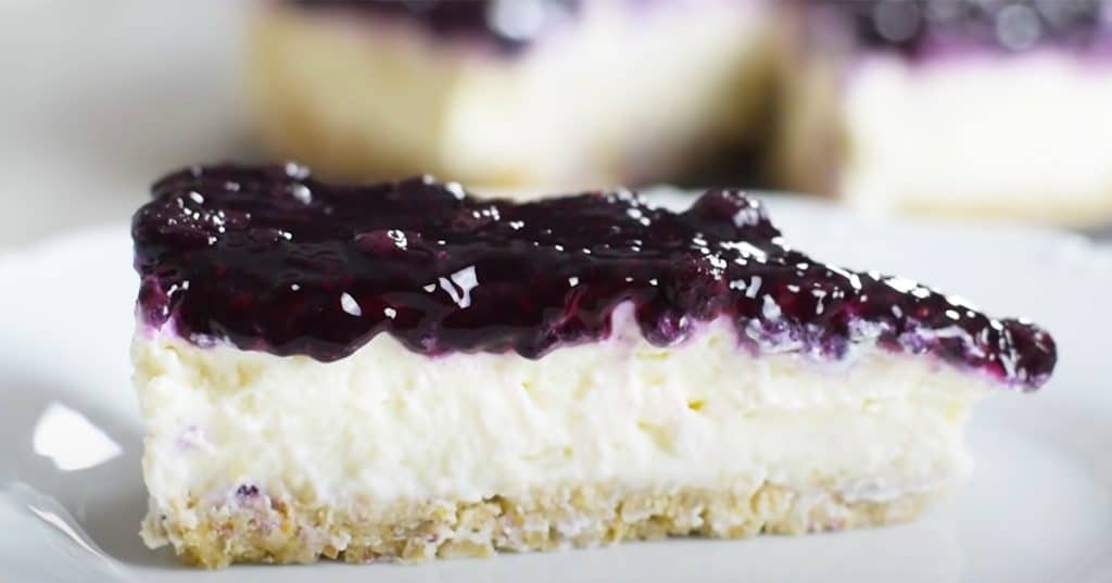 No-Bake Blueberry Cheesecake With Oatmeal Crust Recipe