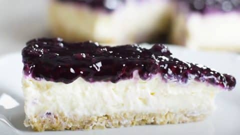 No-Bake Blueberry Cheesecake With Oatmeal Crust | DIY Joy Projects and Crafts Ideas