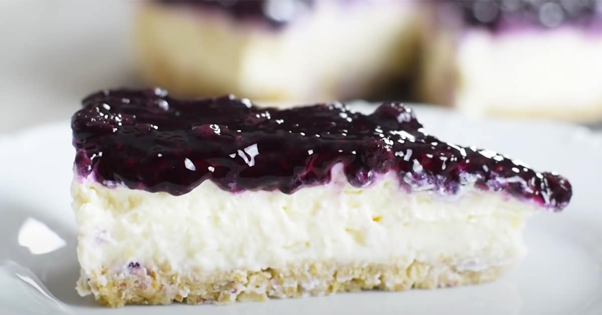 No-Bake Blueberry Cheesecake With Oatmeal Crust | DIY Joy Projects and Crafts Ideas