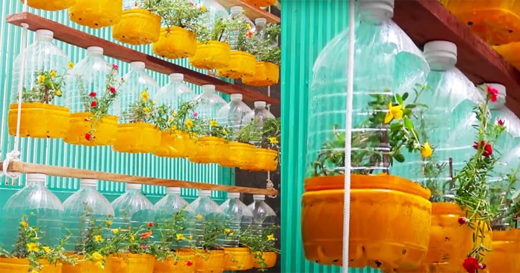 How To Recycle Bottles Into Hanging Flower Pots | Repurpose Crafts